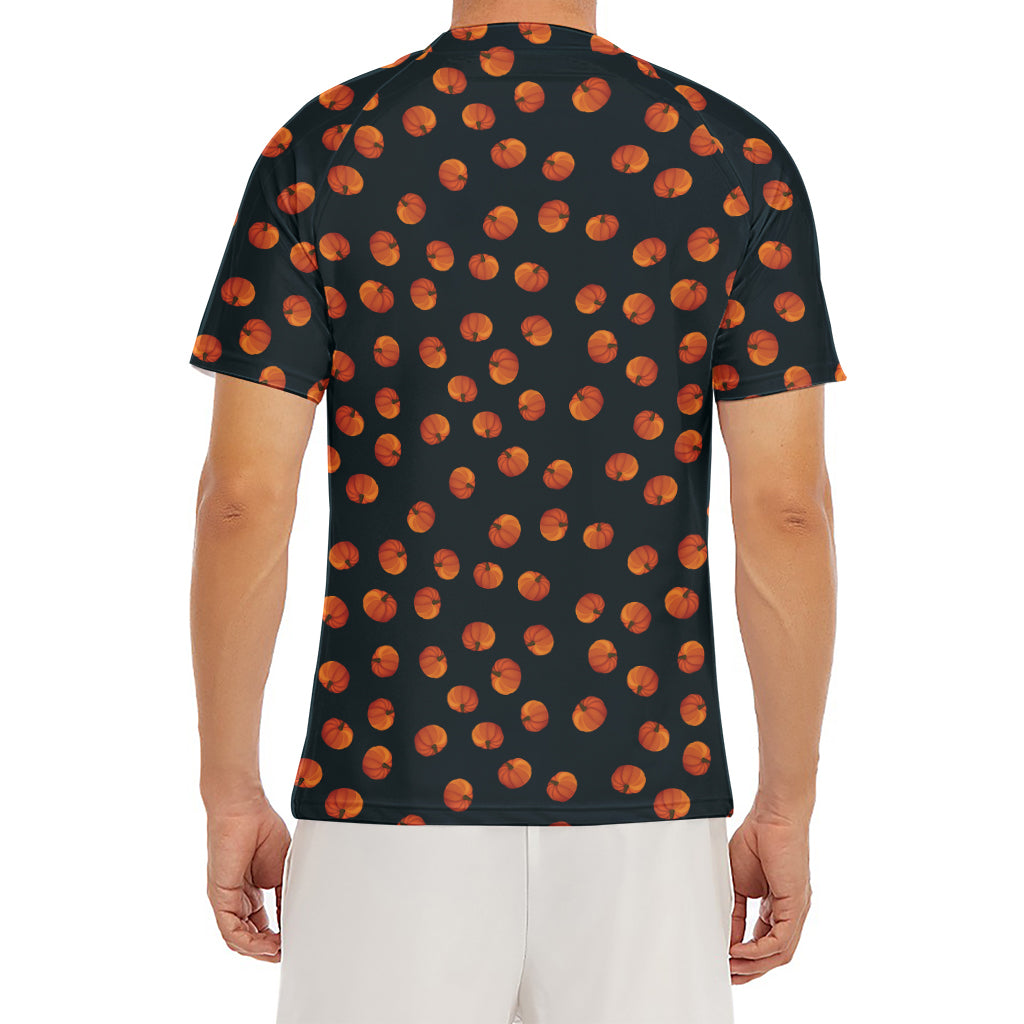 Little Pumpkin Pattern Print Men's Short Sleeve Rash Guard