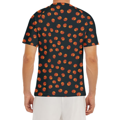 Little Pumpkin Pattern Print Men's Short Sleeve Rash Guard