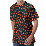 Little Pumpkin Pattern Print Men's Velvet T-Shirt