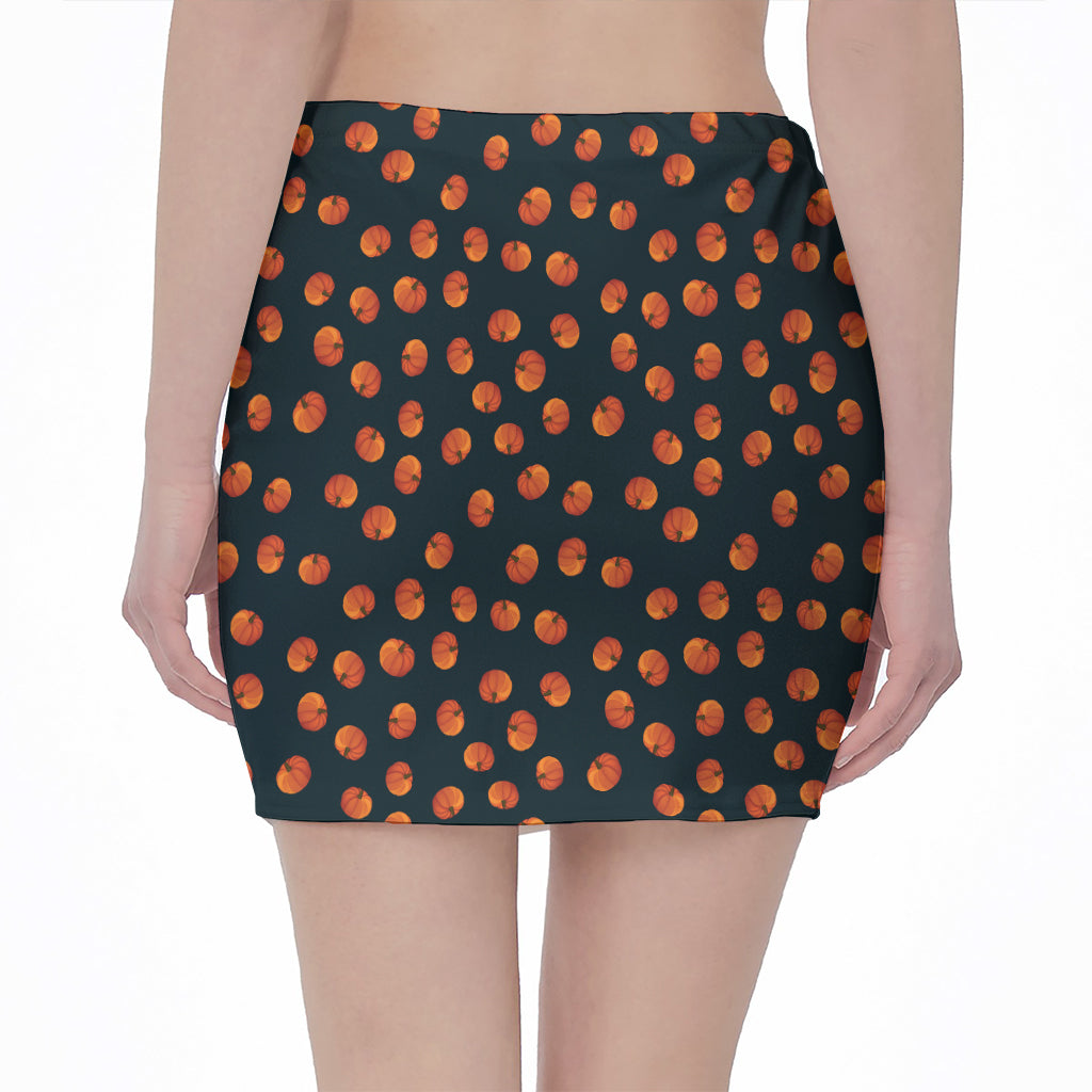 Little Pumpkin Pattern Print Pencil Mini Skirt