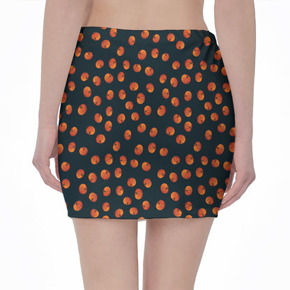 Little Pumpkin Pattern Print Pencil Mini Skirt