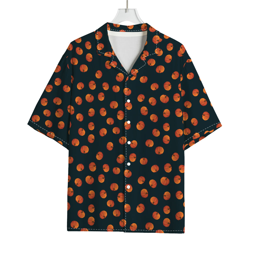 Little Pumpkin Pattern Print Rayon Hawaiian Shirt