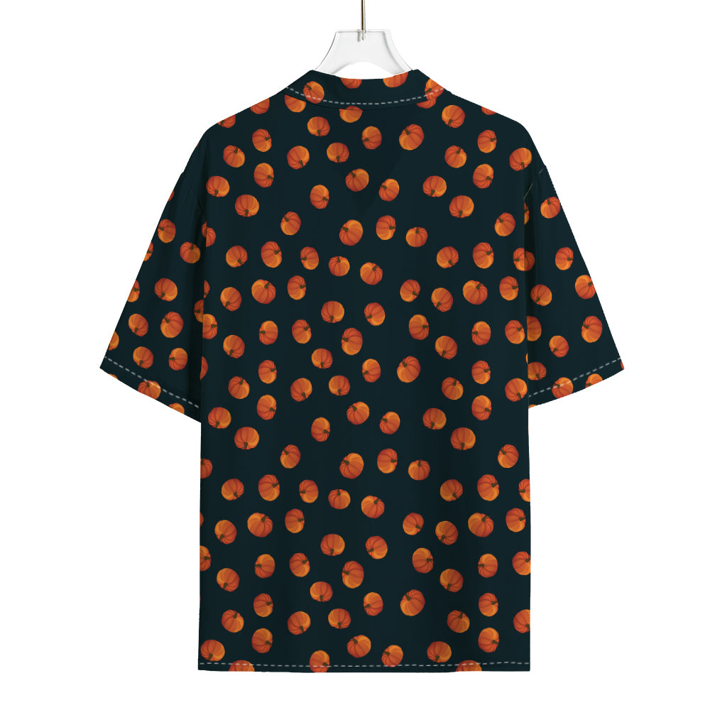 Little Pumpkin Pattern Print Rayon Hawaiian Shirt