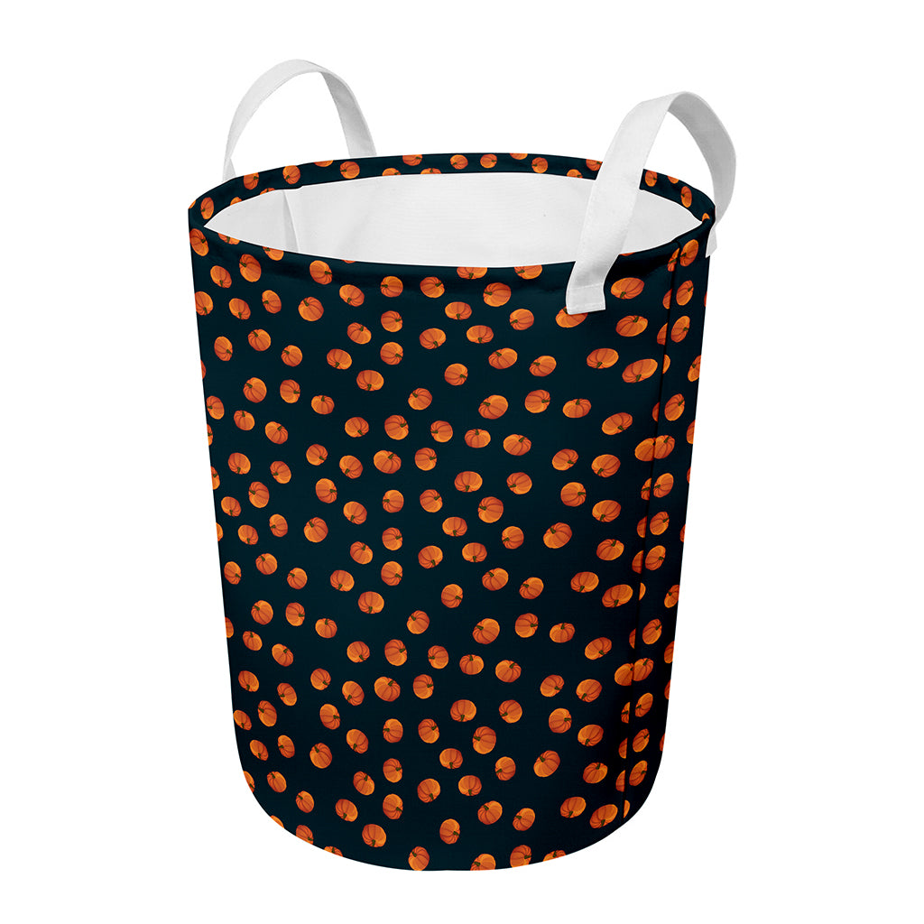 Little Pumpkin Pattern Print Round Laundry Basket