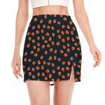 Little Pumpkin Pattern Print Side Slit Mini Skirt