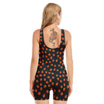 Little Pumpkin Pattern Print Sleeveless One Piece Swimsuit