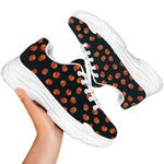 Little Pumpkin Pattern Print White Chunky Shoes