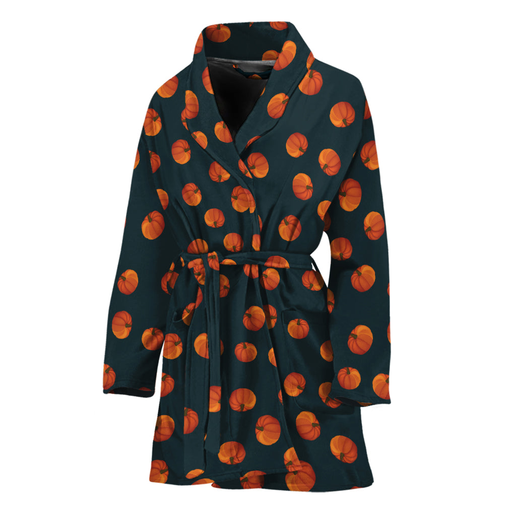 Little Pumpkin Pattern Print Women's Bathrobe