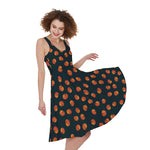 Little Pumpkin Pattern Print Women's Sleeveless Dress
