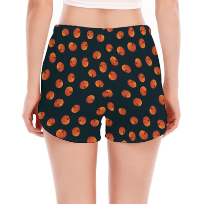 Little Pumpkin Pattern Print Women's Split Running Shorts