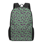 Little Purple Eggplant Pattern Print 17 Inch Backpack