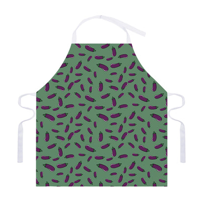 Little Purple Eggplant Pattern Print Adjustable Apron