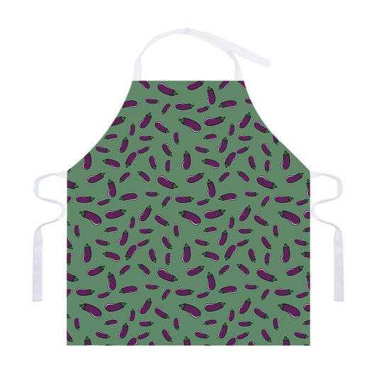 Little Purple Eggplant Pattern Print Adjustable Apron