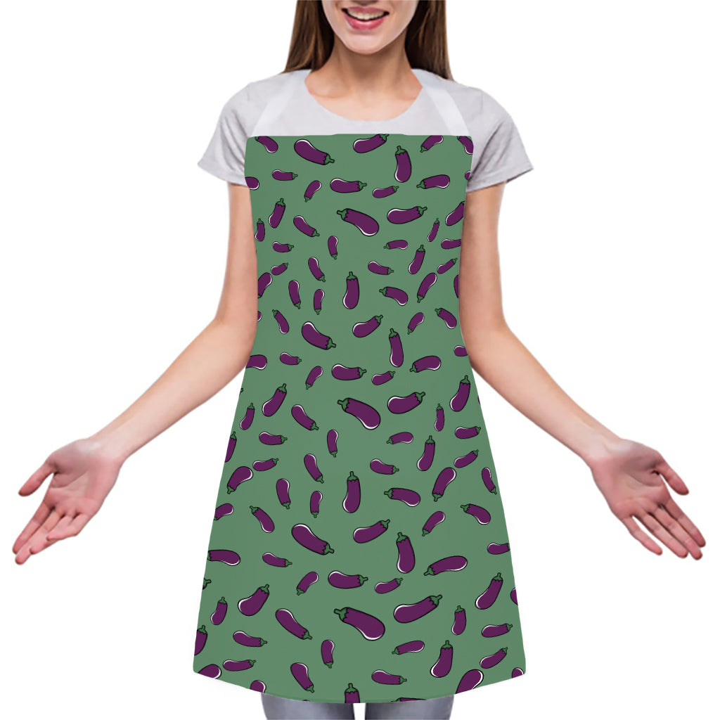 Little Purple Eggplant Pattern Print Adjustable Apron