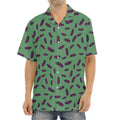 Little Purple Eggplant Pattern Print Aloha Shirt