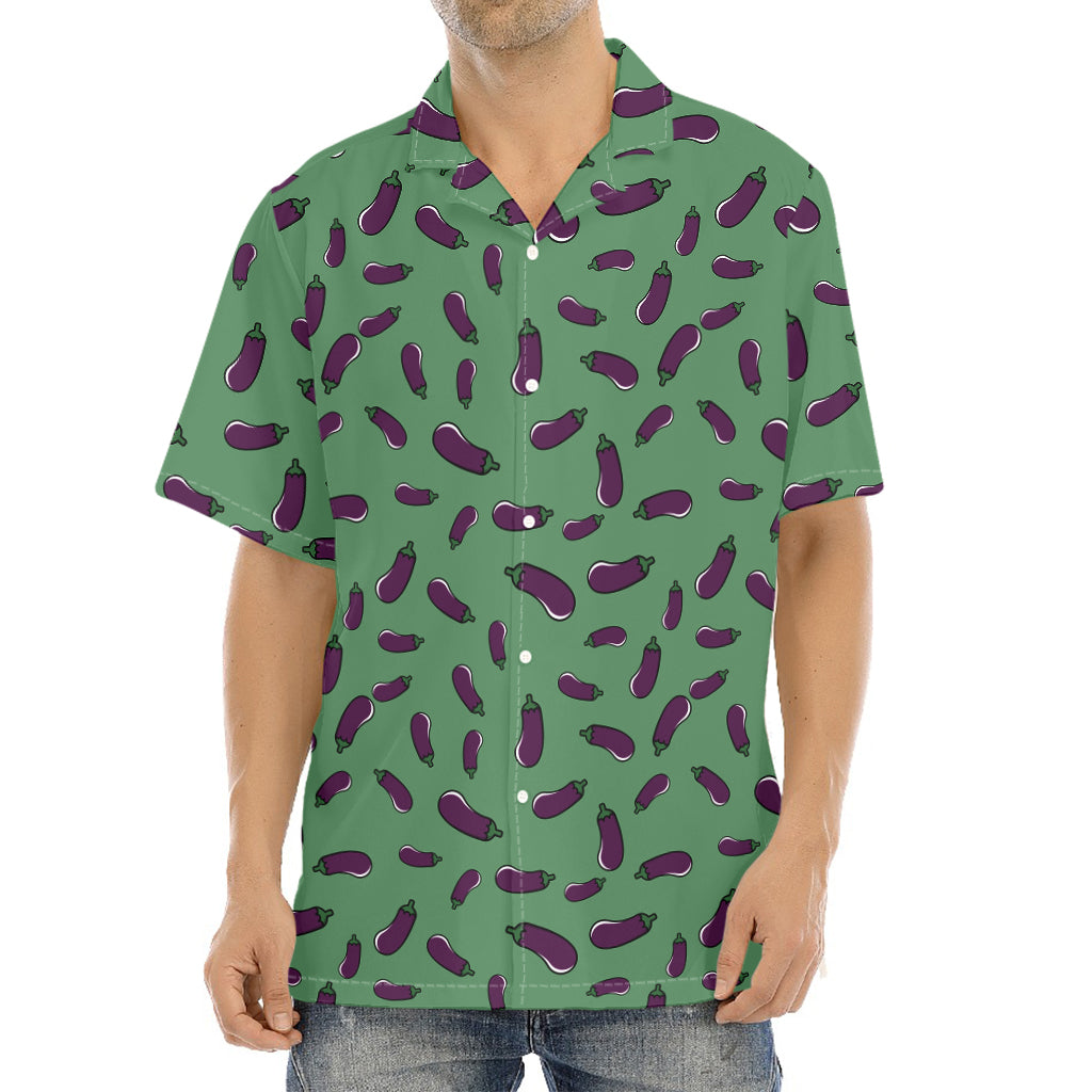 Little Purple Eggplant Pattern Print Aloha Shirt