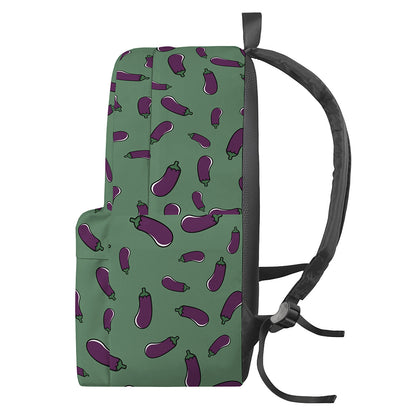 Little Purple Eggplant Pattern Print Backpack