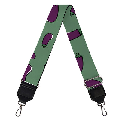 Little Purple Eggplant Pattern Print Bag Strap