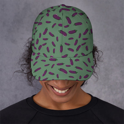 Little Purple Eggplant Pattern Print Baseball Cap