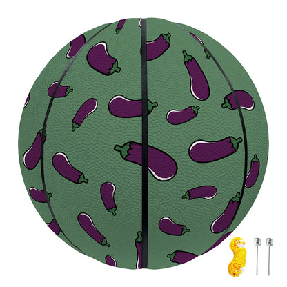 Little Purple Eggplant Pattern Print Basketball