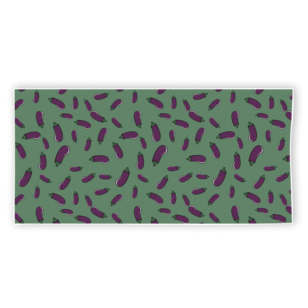 Little Purple Eggplant Pattern Print Beach Towel