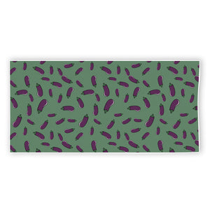 Little Purple Eggplant Pattern Print Beach Towel