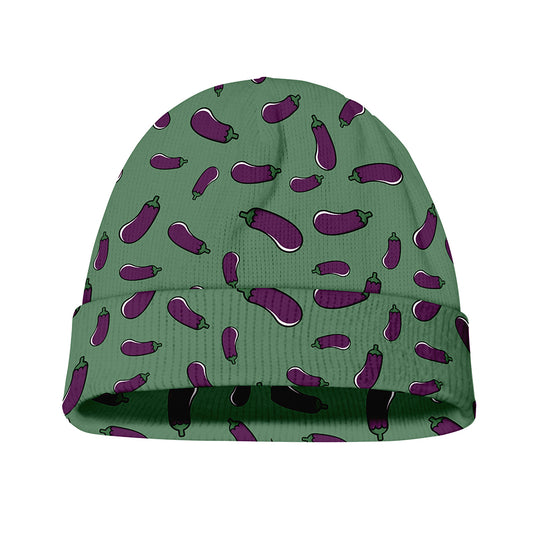 Little Purple Eggplant Pattern Print Beanie