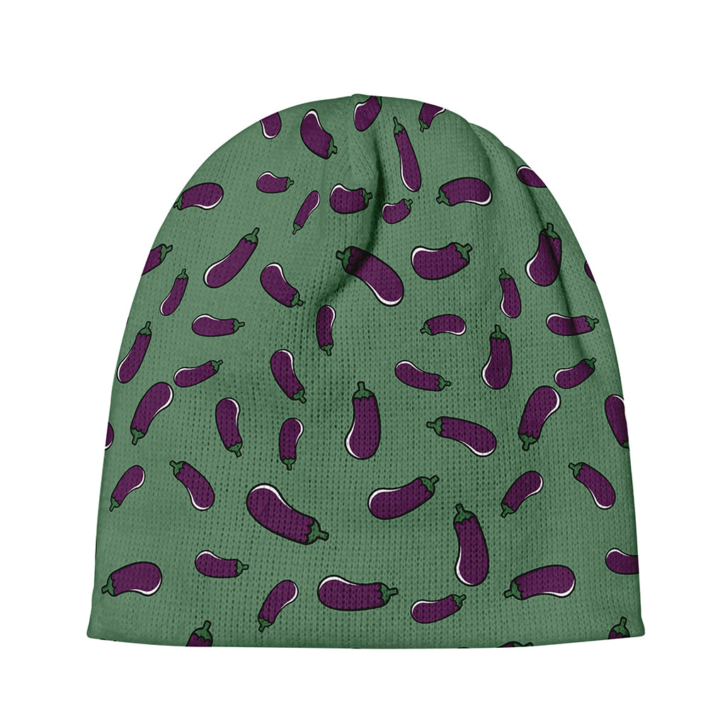Little Purple Eggplant Pattern Print Beanie