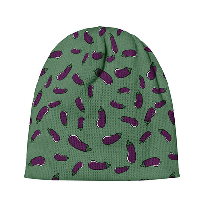 Little Purple Eggplant Pattern Print Beanie