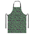 Little Purple Eggplant Pattern Print Bib Apron With Pocket