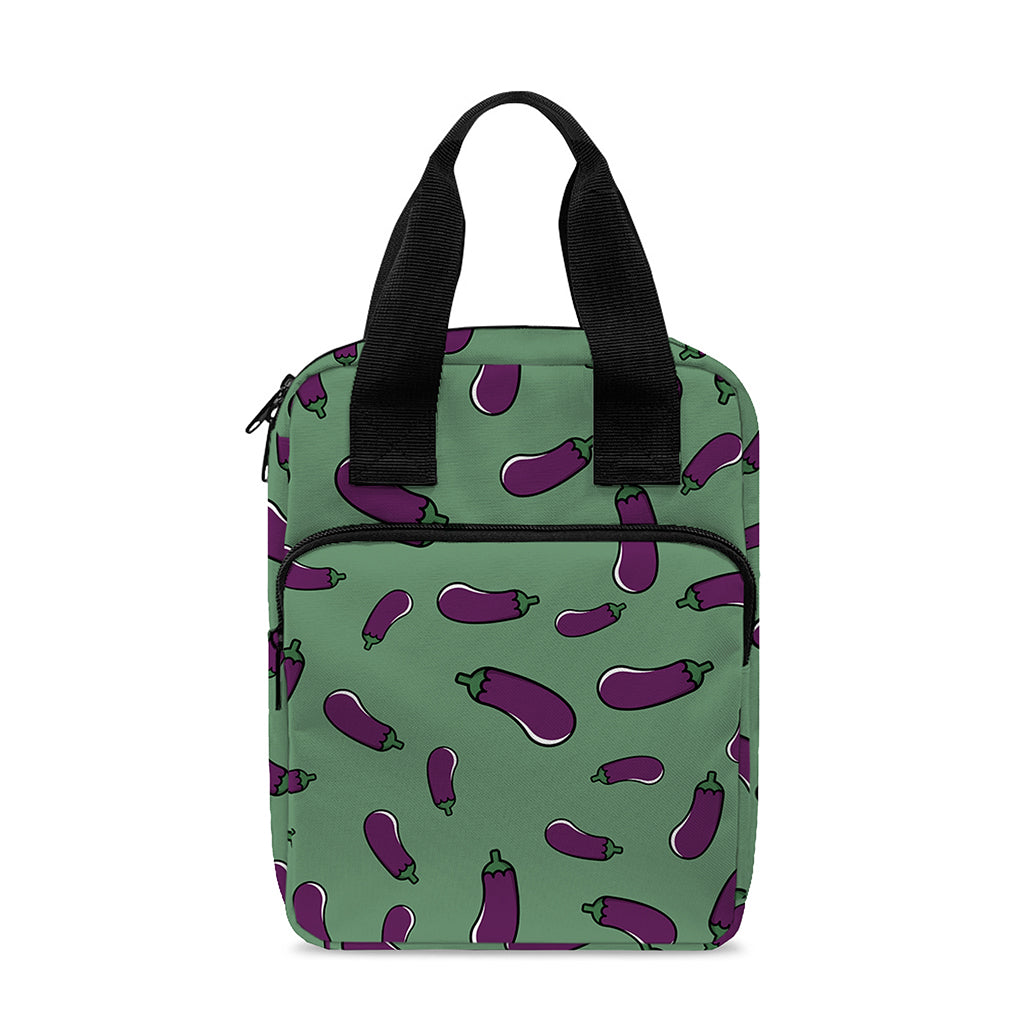Little Purple Eggplant Pattern Print Bible Tote Bag