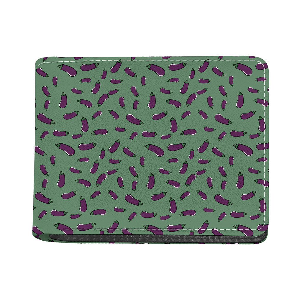 Little Purple Eggplant Pattern Print Bifold Wallet