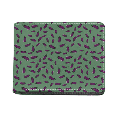 Little Purple Eggplant Pattern Print Bifold Wallet