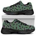 Little Purple Eggplant Pattern Print Black Chunky Shoes