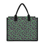 Little Purple Eggplant Pattern Print Canvas Tote Bag