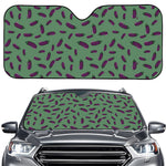 Little Purple Eggplant Pattern Print Car Windshield Sun Shade