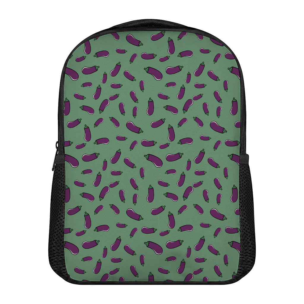 Little Purple Eggplant Pattern Print Casual Backpack