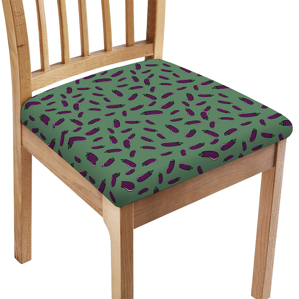 Little Purple Eggplant Pattern Print Chair Cushion Cover