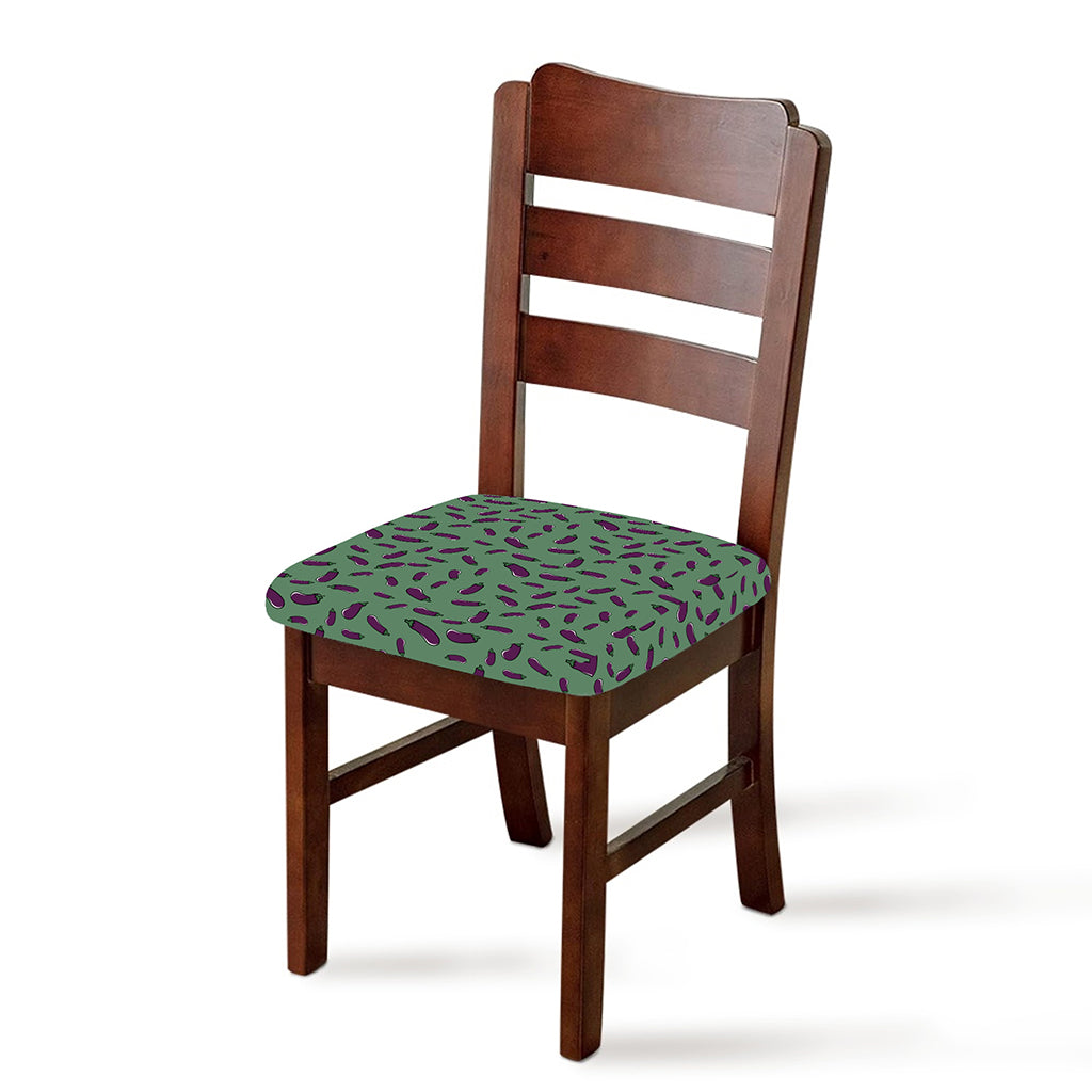 Little Purple Eggplant Pattern Print Chair Cushion Cover