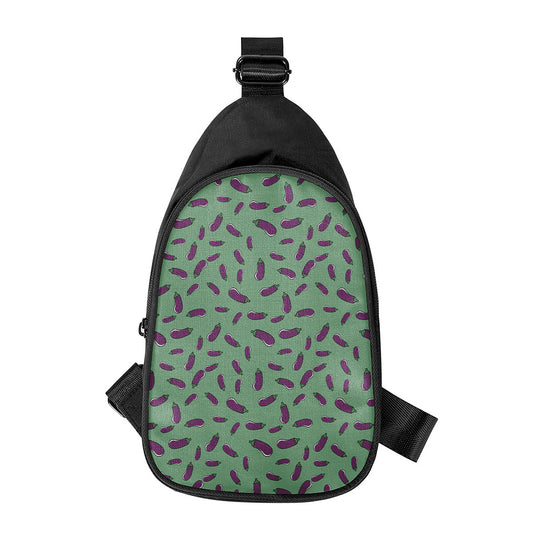 Little Purple Eggplant Pattern Print Chest Bag