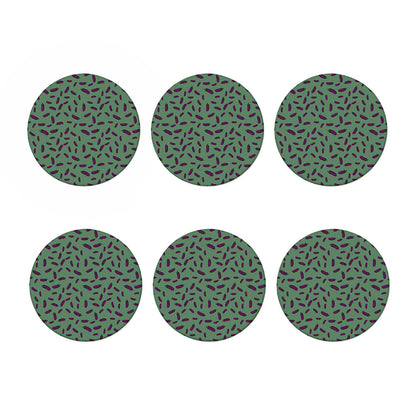 Little Purple Eggplant Pattern Print Coaster Set