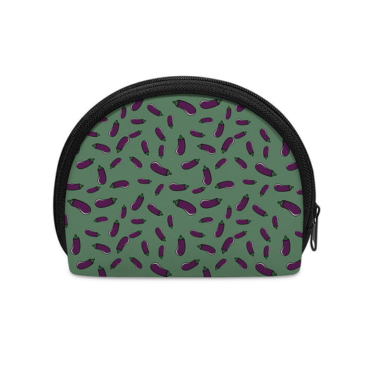 Little Purple Eggplant Pattern Print Coin Purse