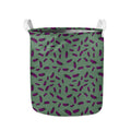 Little Purple Eggplant Pattern Print Collapsible Laundry Basket