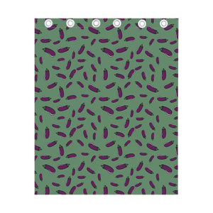 Little Purple Eggplant Pattern Print Curtain