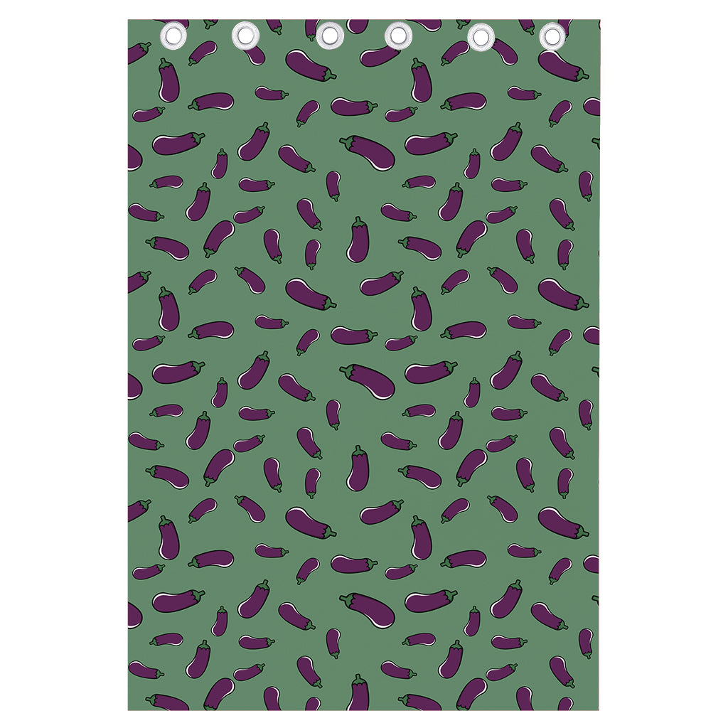 Little Purple Eggplant Pattern Print Curtain