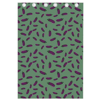 Little Purple Eggplant Pattern Print Curtain