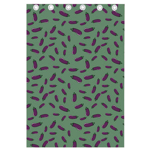 Little Purple Eggplant Pattern Print Curtain