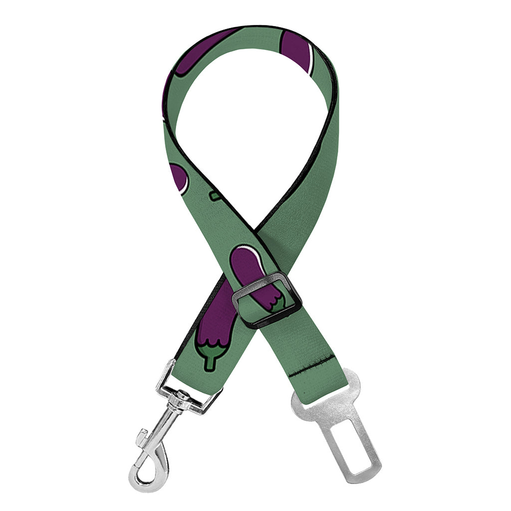 Little Purple Eggplant Pattern Print Dog Seat Belt