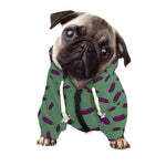 Little Purple Eggplant Pattern Print Dog Zip Up Hoodie
