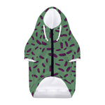 Little Purple Eggplant Pattern Print Dog Zip Up Hoodie